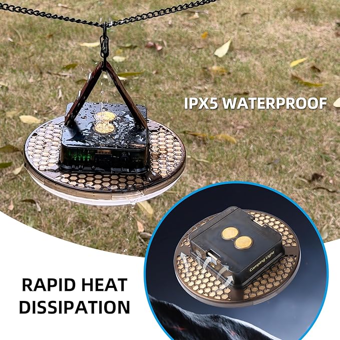 19000mAh Camping Tent Light, 60W 6000LM 3 Color Lighting Modes IPX5 Waterproof Led Hanging Tent Lantern Rechargeable Emergency Portable Magnet Outdoor Wireless Camping Light