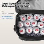 WARMOUNTS Insulated Waterproof Cooler Backpack 36 Cans, Soft Sided Ice Chest Cooler w/Leak Proof Liner, 5-Layer Insulation Portable Lunch Backpack for Camping, Beach, Fishing, Picnic, Travel (Black)