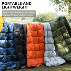Down Camping Blanket - Lightweight, Packable, Warm & Puffy Outdoor Travel Quilt for Sleep, Hiking, Backpacking, Stadium, Festivals, Water-Resistant Sleeping Bag 55"x79"