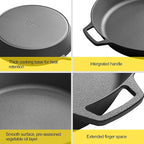 Pre-Seasoned Large Cast Iron Skillet 17 Inch, Dual Handle Outdoor Camping Frying Pan, Pizza Pan, Use for Grill, Stovetop, Induction, Oven Safe Cookware