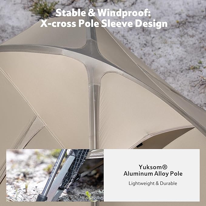 Naturehike Jiling 1/2 Person Backpacking Tent 4 Season Lightweight Tent for Hiking & Bikepacking Easy Setup 3000mm Waterproof Ultralight CampingTents for Outdoor Cycling