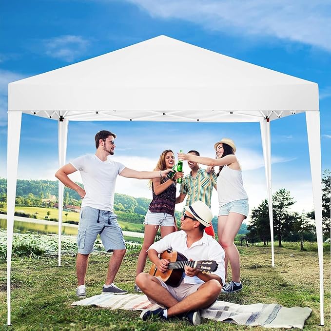 COBIZI Canopy 10x10 Pop Up Canopy Tent Party Tents for Parties Weddings Backyard Waterproof Canopy Outdoor Commercial Canopy Event Tent with Stakes, Ropes, Sandbags, White