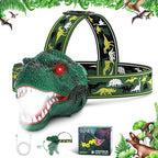 Dysaim Kids Headlamp,Rechargeable T-Rex Dinosaur Headlamp for Kids and LED Head Lamp Camping Gear Flashlight,Hiking Accessories Headlight Toys,Four Light Modes Suitable for Reading/Party Gift