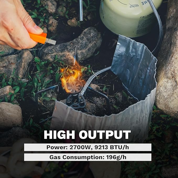 ‌Fire-Maple Petrel Titanium Ultralight Backpack Stove - World's Lightest Remote Stove (95.5g/3.4oz), 2.7kW/9213 BTU/h, Fast Boil, Ultra-Portable for Backpacking, Fast-Packing & Minimalist Camping