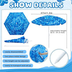 Sweetude Water Table Umbrella (Table Not Included), Kids Seaside Beach Umbrella Picnic Canopy for Summer Toddlers Sand Beach Camping Garden Outdoor Pool Shade Party Supply(Ocean Wave Theme)