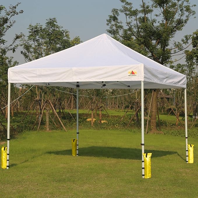 ABCCANOPY Canopy Weights Set of 4-120LBS Sand Bags for Pop up Tent, Weight Bags for Outdoor Gazebo, Trampoline, Pergola, Yellow (Without Sand)