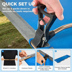 KingCamp Ultralight Camping Cot, Portable Folding Tent Camping Cot, 265 Lbs Heavy Duty Sleeping Cot with Pillow for Adults Outdoor Backpacking Travel Hiking, Blue