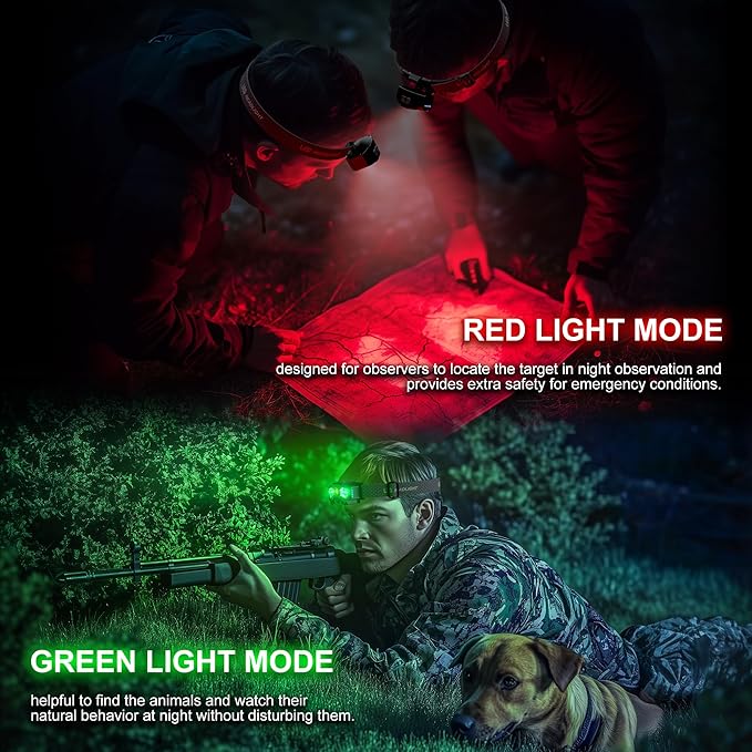 2 Pack Headlamp Rechargeable, 1400 Lumen Lightweight Head Lamps LED Rechargeable with White Green Red Light, Waterproof Head Lamp,14 Modes with Memory Function for Running