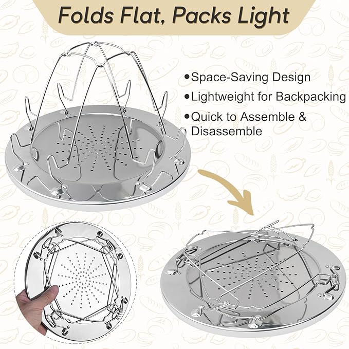 Camping Toaster - Stainless Steel Camp Toaster and Bread Clip, for Campers, Hikers, Outdoor Enthusiasts, and Families, Ideal for Convenient Outdoor Cooking