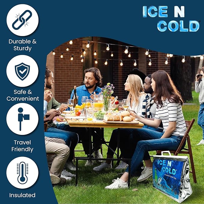 Insulated Picnic/Shopping Cooler Bags for Groceries, Camping, Hiking, Beach, Travel | Lightweight Soft Collapsible | Fast Same Day Shipping