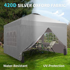 GDY 8x8FT Pop Up Canopy Tent with One Push Setup, Easy to Install with 4-Sidewalls for Events, Parties, Camping, Outdoor Gazebo with 4-Sandbags, White.