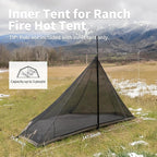 Naturehike Ranch Fire Teepee Tent, Cold Weather Winter Hot Tent with Stove Jack, 4-6 Person Waterproof Windproof 4 Season Tents for Camping