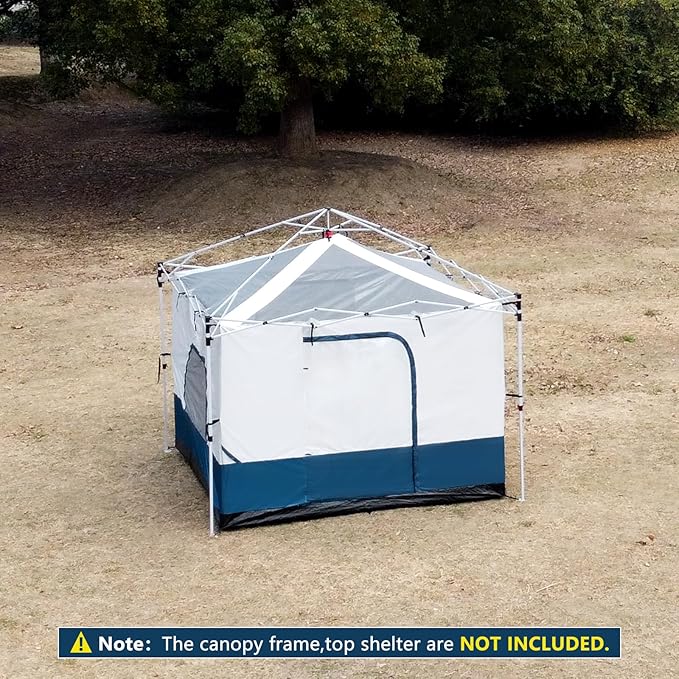 Camping Cube, Canopy Inner Tent for 10' x 10' Straight Leg Pop Up Canopy, Converts Canopy into Enclosed Camping Tent, Fully Vented Roof, Easy Setup, 4-6 Person (Frame & Top Not Included)