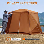 TIMBER RIDGE Easy Pop Up Gazebo Canopy Tent for Camping, 11.5 X 9.8 Ft Portable Instant Screenhouse, Pop Up Screened in Canopy with Netting for Backyard, Patio, Outdoor, Tailgating, Picnics, Orange