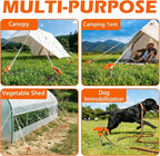 8" Heavy Duty Screw in Tent Stakes, Metal Camping Stakes, Drill-In Ground Anchor, Threaded Stakes for Canopies, Gardening, Yard Inflatables, with Hex Socket and Storage Bag (12, Orange)