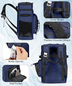 Insulated Cooler Backpack, 40L Leakproof Backpack with Double Compartments for Men & Women, Large Lunch Cooler for Camping, Beach, Travel, Picnic, Up to 48 Cans