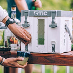 RTIC Halftime Water Cooler 3 Gallon Portable Carrier Container, Drink Beverage Dispenser, Stackable with 2 Taps, Bottleless, BPA-Free, for Sports, Camping, BBQ, Parties, Picnic, and More, White