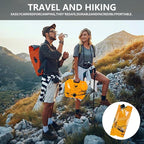 Collapsible 8L Water Storage Bag, BPA-Free Portable Folding Water Jug with Adjustable Faucet, Leakproof Emergency Water Bag for Camping, Hiking, Riding, Outdoor Sport (4, Orange)