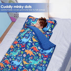 Kids Nap Mat Portable Slumber Bags with Removable Pillow and Blanket for Girls Boys, Lightweight Extra Large Sleeping Bag for Preschool Camping Daycare