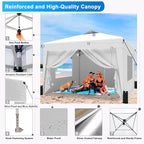 SANWAY 10x10 Pop Up Canopy Tent with Sidewalls x 4 – Easy Setup Canopy Tent, Waterproof, UV-Resistant, Portable with Carry Bag for Outdoor Events, Camping, and Backyard Parties – Silver White