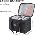 SUNUP 48 Cans Soft Sided Insulated Cooler Bag, Collapsible Large Lightweight Ice Chest, Portable Leak-Proof Cooler for Travel, Camping, Beach, Grocery