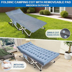 79" L x 32" W x 18" H Oversize XXL Camping Cot with Comfortable Mattress for Adults Extra Wide Cots for Sleeping Folding Cot Camping Bed Heavy Duty with Carry Bag for Home Office Outdoor