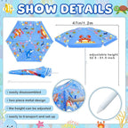 Sweetude Water Table Umbrella (Table Not Included), Kids Seaside Beach Umbrella Picnic Canopy for Summer Toddlers Sand Beach Camping Garden Outdoor Pool Shade Party Supply(Marine Animal Theme)