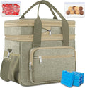 Coobiiya Large Expandable Insulated Lunch Bag Cooler Bag，12-23L Lunch Box for Men Double Deck Leakproof，Heavy Duty LunchBag Cooler Bags for Camping, Travel, Kayaking & Beach