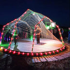 JMEXSUSS 2 * 200 LED Red Solar Rope Lights, 66ft IP 65 Waterproof Solar String Light Outdoor, 8 Modes Christmas Lights for Camp Trampoline Ladder Slide Tent (Pack of 2)