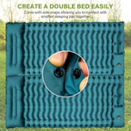 Camping Sleeping Pad, Ultralight Camping Pad with Pillow Built-in Foot Pump Inflatable Sleeping Mat Compact for Camping Backpacking Hiking Traveling-Green