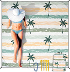 Beach Blanket Waterproof Sandproof Extra Large Beach Mat 79" X 83"/120"x108"for 1-8 Adults Quick Drying Durable Outdoor Picnic Mat for Beach Travel Camping Hiking