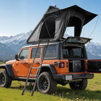 VEVOR Rooftop Tent Hard Shell, 2-3 Person Aluminum Roof Top Tent Hardshell with Tri-Color LED Light, Thick Mattress & 1 Window, Waterproof Windproof Overland Camping Car Roof Rack for Jeep SUV Pickup