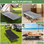 ABORON Heavy-Duty Folding Guest Bed for Adults, 500lb Capacity, Portable Extra Cot with 1201D Double Layer, Ideal for Indoor Guest Stays & Temporary Home Use