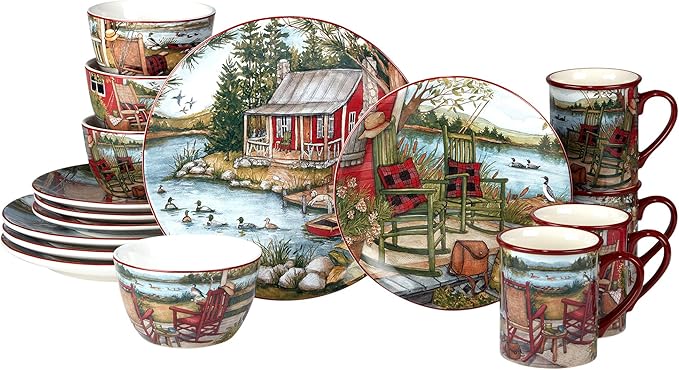 Certified International Lake Retreat 16 pc Dinnerware Set, Service for 4