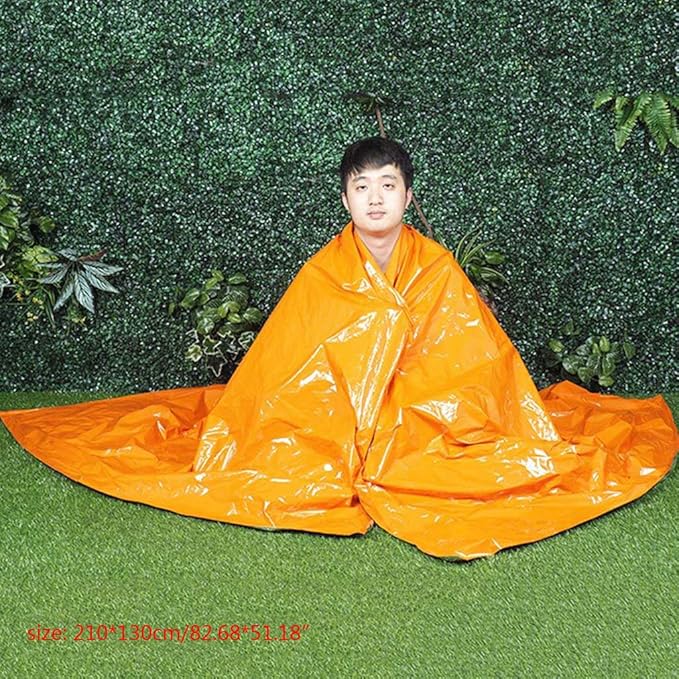 Emergency Bivvy Bag Aluminum Film Survival Sleeping, Warm Tube Tent Survival Bivvy, Waterproof Emergency Blanket