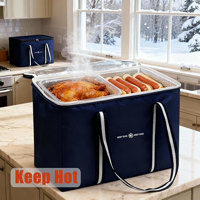 modscape Extra Large Heavy Duty Insulated Food Delivery Bag – Thermal Grocery & Pizza Carrier for Hot & Cold Meals, Catering & Shopping – Foldable Cooler Tote for Travel, Camping & Beach
