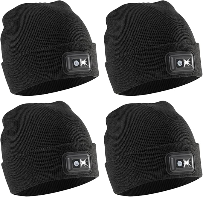 POWERCAP LED Hat Light 150 Lumens Rechargeable Fleece Beanie with Bright Built-in Headlamp Waterproof LED Warm One Size Cap