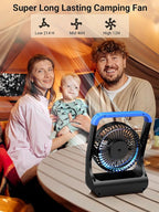 Gazeled Battery Operated Fan, Camping Fan Battery Powered, Super Long Lasting, 5'' Portable D-Cell Battery Powered Desk Fan with Timer, 3 Speeds, Quiet, 180° Rotation, for Office,Bedroom,Outdoor, F24