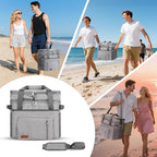 MIYCOO Soft Double Deck Cooler Bag - 60-Can Leakproof Insulated Portable Lunch Cooler, Extra Large Expandable Ice Chest Cooler for Beach, Picnic, Camping, Shopping