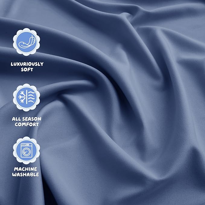 Kids Air Mattress Fitted Sheet Only Compatible with Intex Cozy Kidz, Dusty Blue Toddler Inflatable Mattress Sheets for Travel Camping Airbed & Sleepover Party