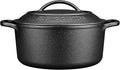 Pre-Seasoned Cast Iron Dutch Oven Pot with Lid Dual Handle, Sourdough Bread Baking Pots, Bread Oven, Camping, Grill, Induction, Electric, Round 7 Quart, Black