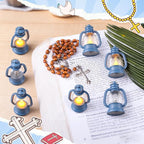 VIHOSE 12 Sets Christian Party Favors Jesus is The Guiding Light Themed Lanterns Religious Camping Lanterns with LED Candles Hanging Lamp for 2026 VBS Church Adventure Activities