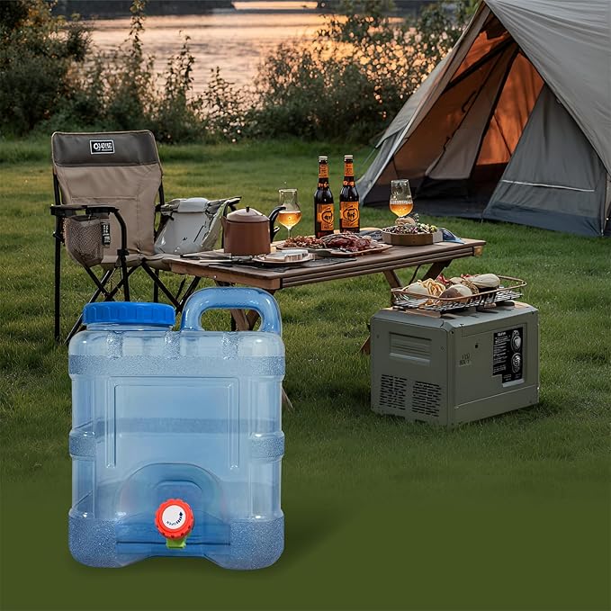 2.6 Gallon Camping Water Container with Spigot, BPA Free Portable Water Jug, No Leakage Emergency Water Storage Tank for Camping, Vehicle, Car, Outdoor Hiking, Picnic