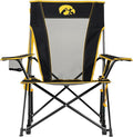 GCI Outdoor Comfort Pro Rocker Camping Chair | Portable Folding Rocking Chair with Durable Armrests & Drink Holder | Official Collegiate Licensed Sideline Sports Chair | Iowa Hawkeyes