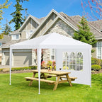 HOTEEL 10x10FT Party Tent with 4 Removable Sidewalls for Parties, Carpas para Fiestas, Weddings, BBQ, Waterproof Outdoor Event Canopy, Patio Camping Gazebo, White