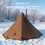 OneTigris Northgaze 2.0 Hot Tent with Stove Jack - 2-Person Ultralight Tent, 4.8lbs with 2 Doors, Waterproof & Wind-Resistant for 4-Season Camping, Backpacking, and Hunting