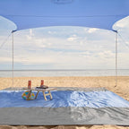 WEKAPO Beach Tent Sun Shelter - Easy Setup Beach Canopy with 4 Sturdy Poles, Extra Large Sandbags and Shovel, 7'8'' Tall, Windproof Sun Shade for Backyard and Camping, UPF 50+ Protection
