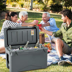 Goplus Hard Cooler, Insulated Ice Chest w/Portable Handles, Cup Holders, Ruler, Bottle Opener, 6 Day Ice Retention for Drink, Beverage, Camping, Fishing, Beach