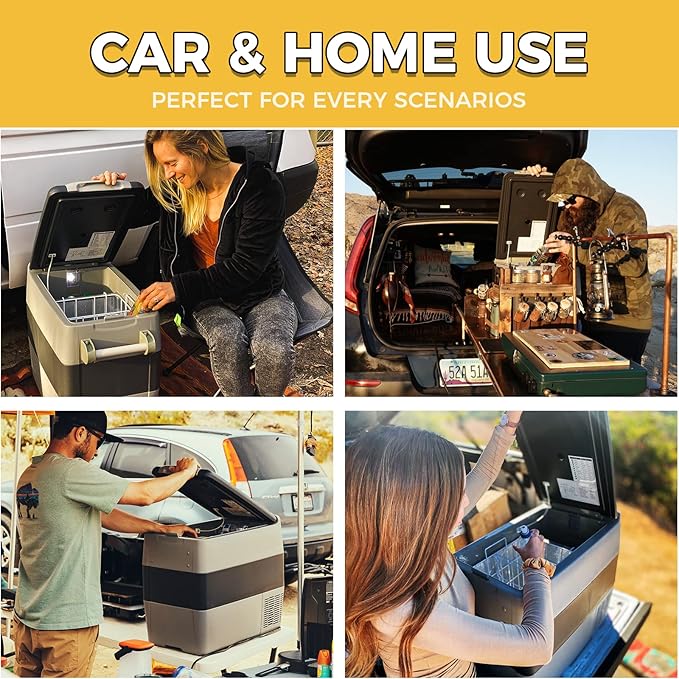 Setpower AJ30 Portable Refrigerator,Portable Freezer,32 Quart Electric Cooler,Car Refrigerator,12/24V DC Cable & 110/240V AC,Car Fridge for Camping,Truck,RV,Travel,Fishing