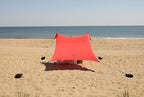 Neso Portable Beach Tent Sun Shelter with Sand Anchor - Lightweight Beach Shade Canopy - Easy Setup for Family Outings - Patented Reinforced Corners - UPF 50+ Sun Protection - 7 x 7ft - Lehua Red